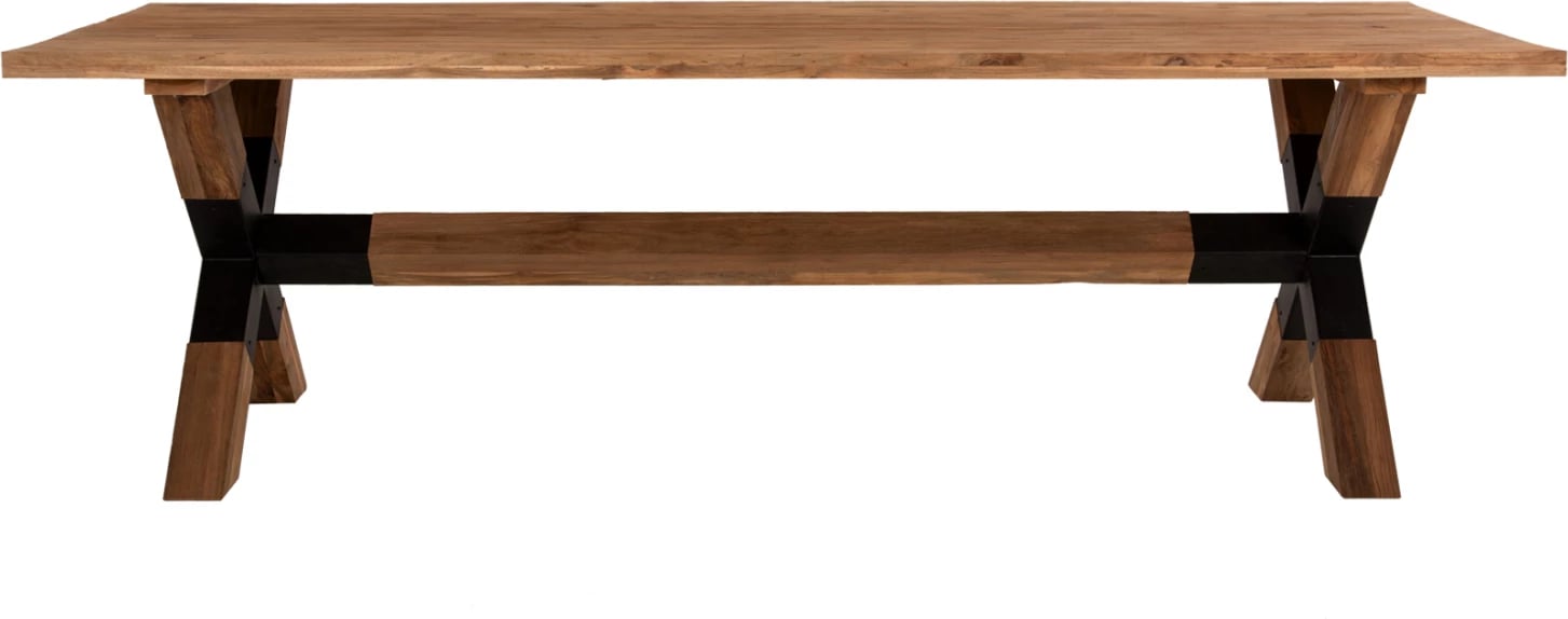 Tavolinë ngrënieje KATTE FH9557 dru TEAK i ricikluar, këmbë metalike, 250x100x78H cm