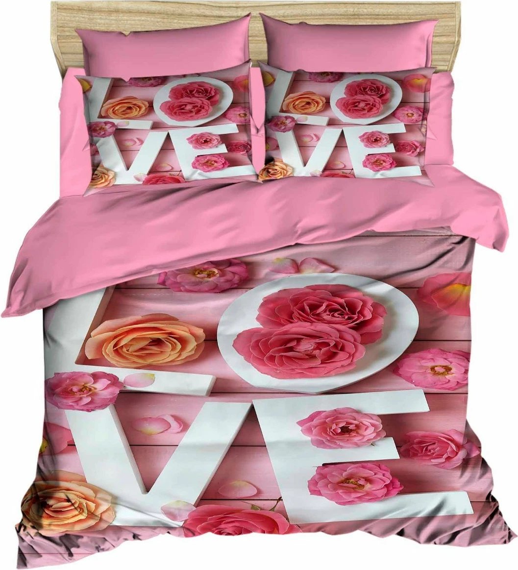 Set mbulesë për jorgan dopio, L'essentiel, 197, rozë dhe e bardhë