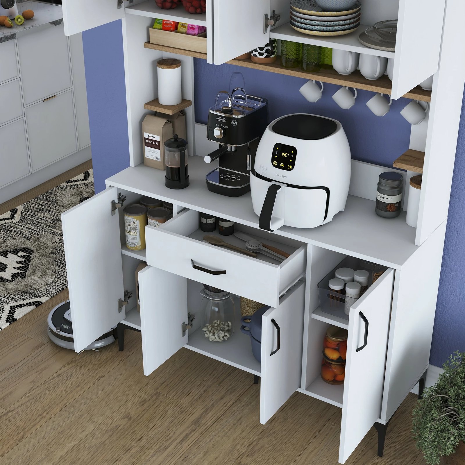 Dollap multifunksional Skye Decor, ngjyrë arre dhe e bardhë, JE177 - 3423