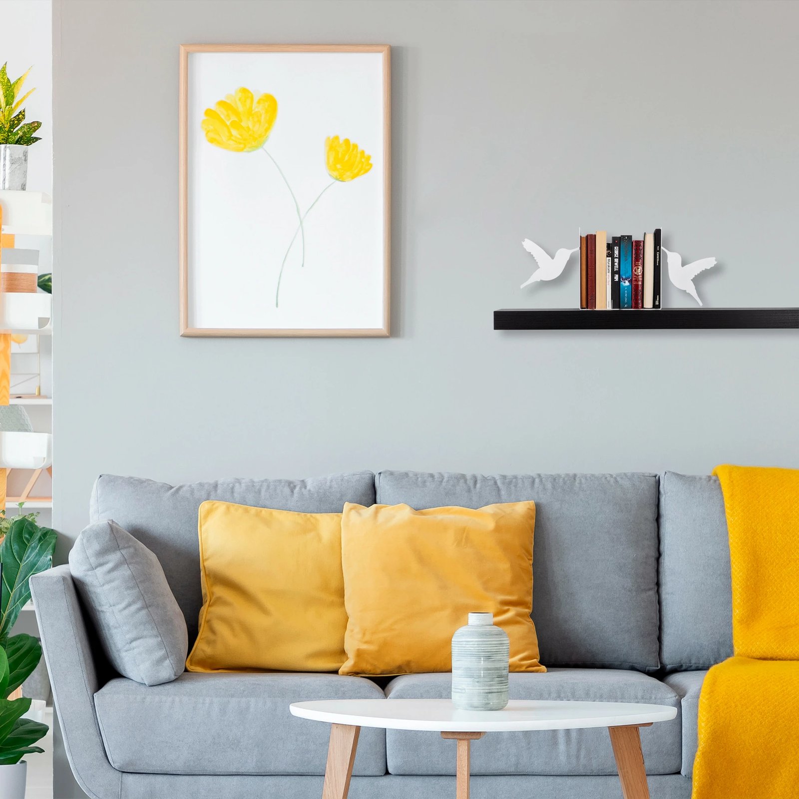 Mbajtës librash metalik, dizajn Aberto, i bardhë