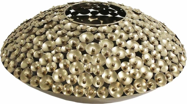 Vazo POPPY, metal, ngjyrë ari antik, 52x52x23 cm