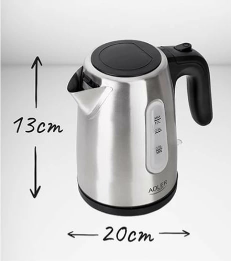 Ibrik elektrik Adler AD 1273, 1L, inox