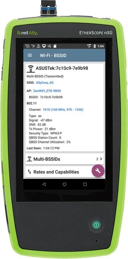 Pajisje portative NetAlly EtherScope nXG EXG-300, Wi-Fi 6, Ekran 5", Gjelbër