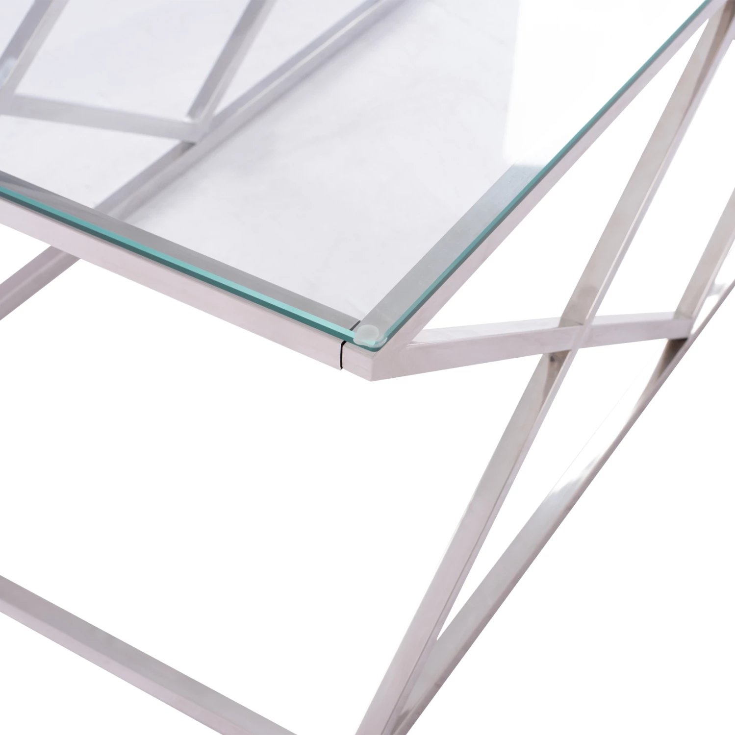 Tavolinë kafeje HOLLAND FH8624.01 me xham dhe bazë kromi 120x60x45 cm