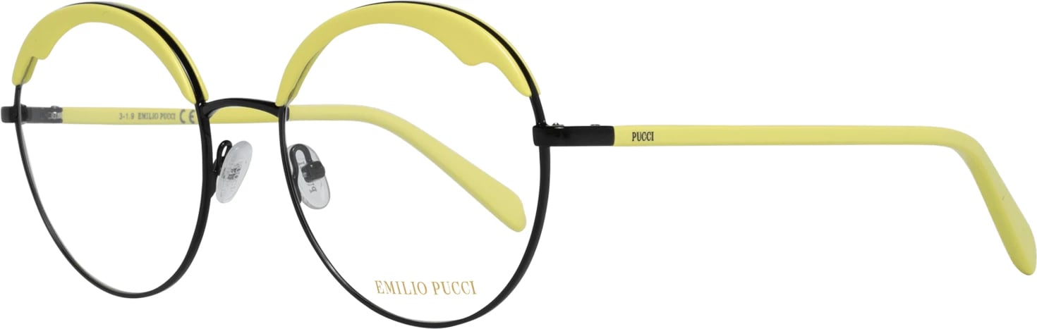 Korniza optike për femra Emilio Pucci, e zezë/verdhë