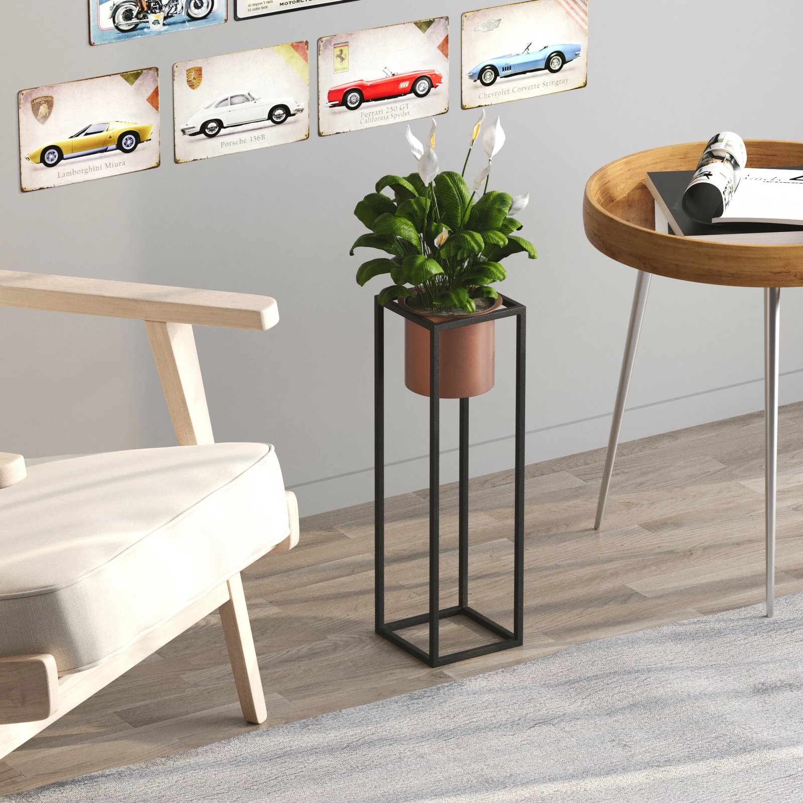 Vazo dekorative, ngjyrë e zezë dhe bakri, GED-023-B