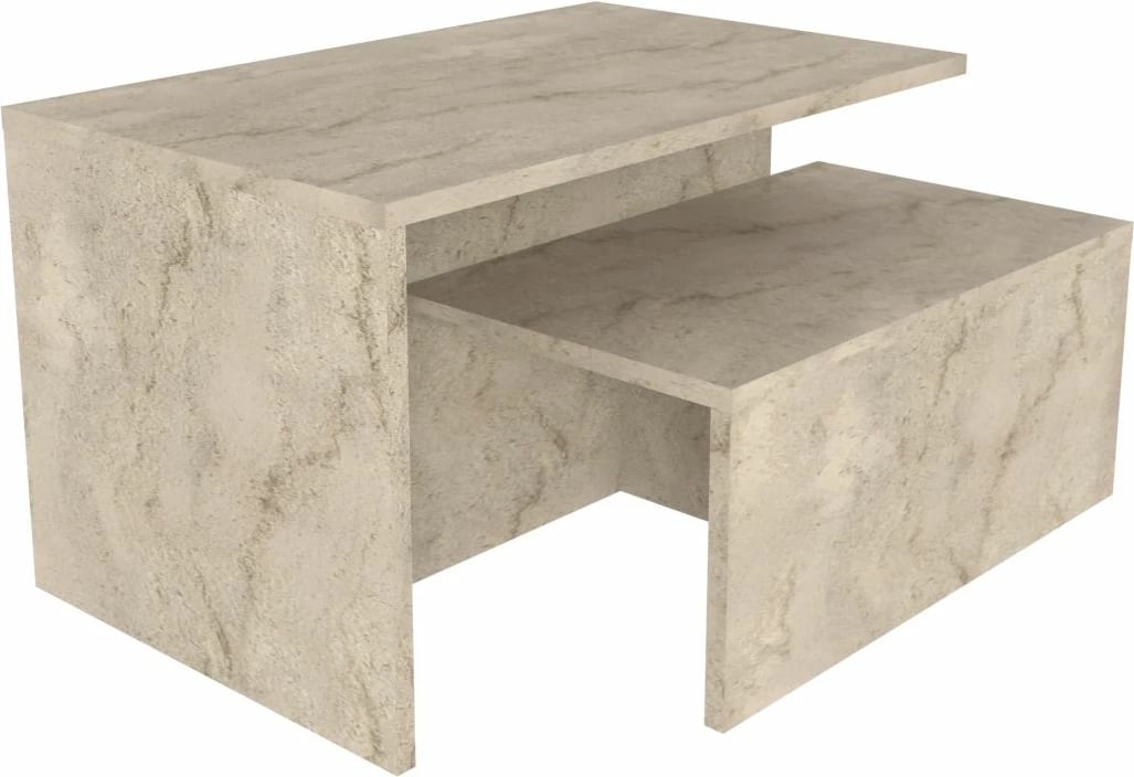 Set tavolinash të mbivendosura, 2 copë, ngjyrë travertin, Skye Decor, Twins
