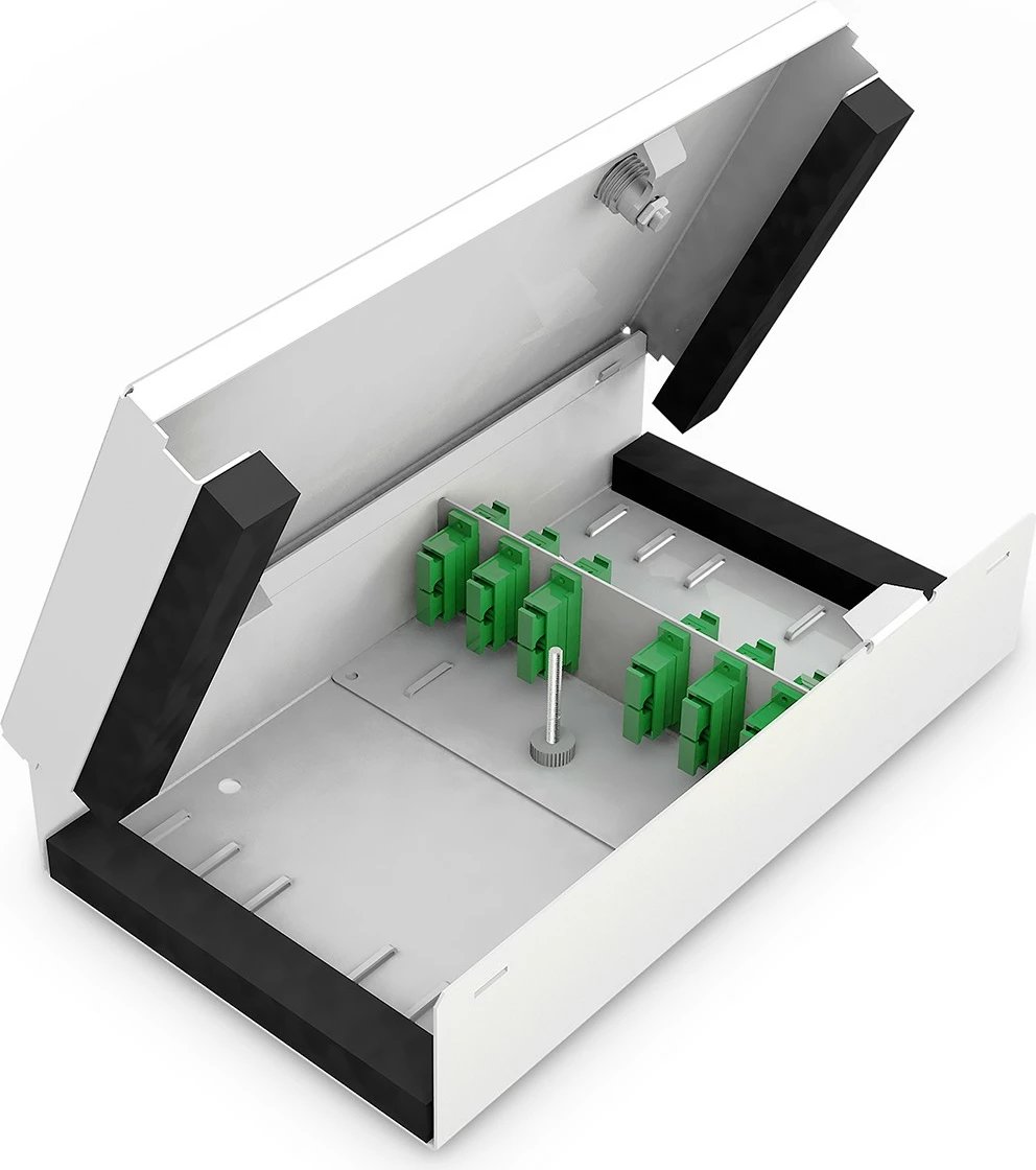 Kuti rrjeti Digitus LWL Unibox, montim në mur, kompakte, e bardhë