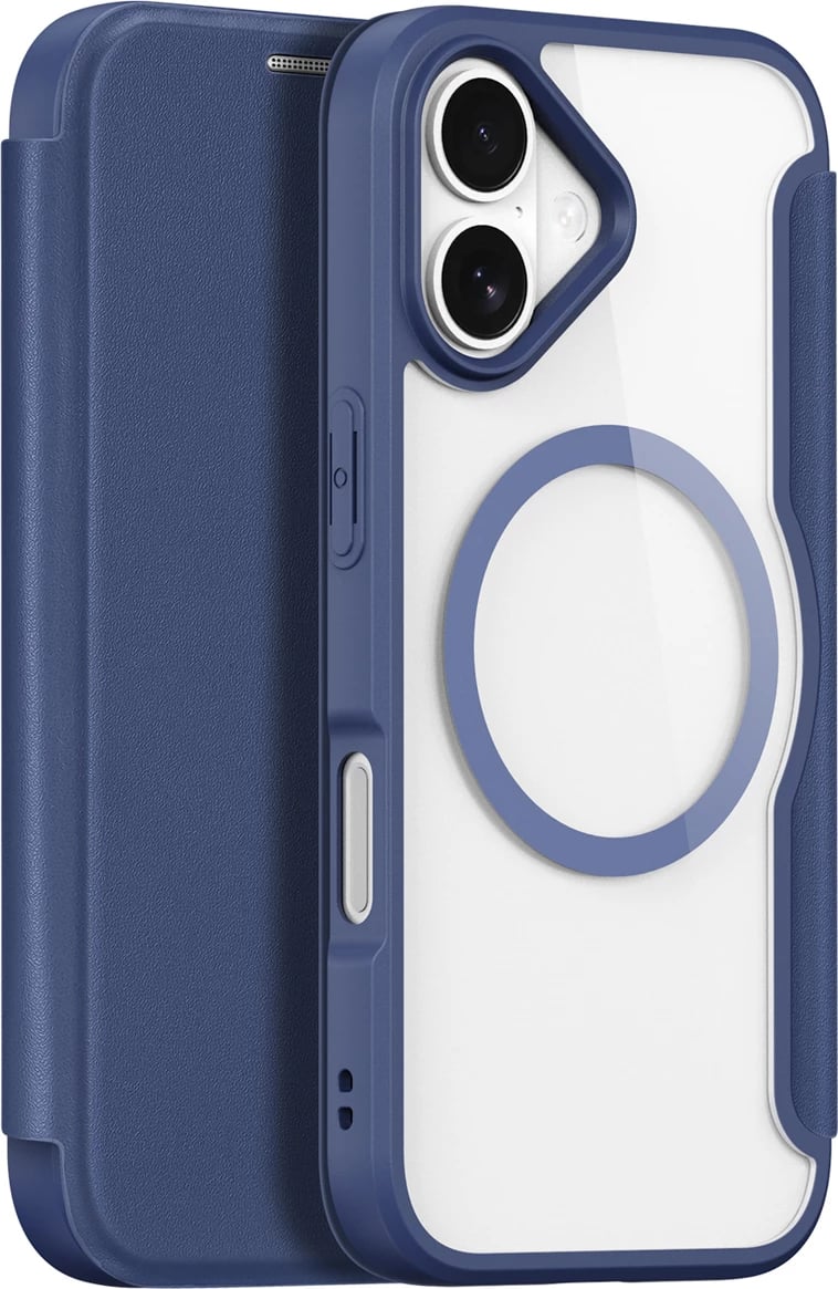 Mbështjellës Dux Ducis Skin X Pro për iPhone 17, me portofol, MagSafe, kaltër