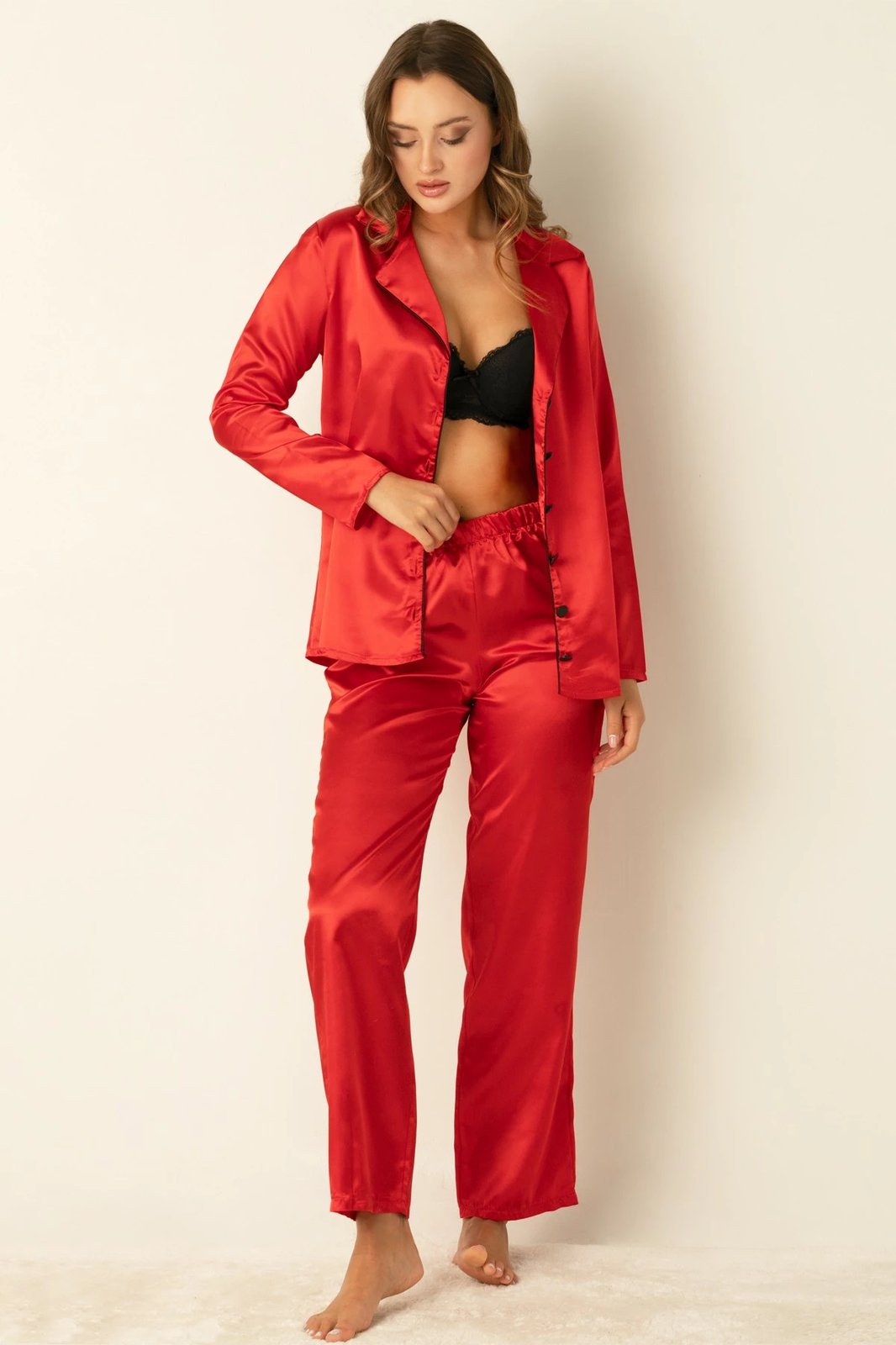 Set pizhamash për gra, ngjyrë e kuqe, Jumeon 002-000905