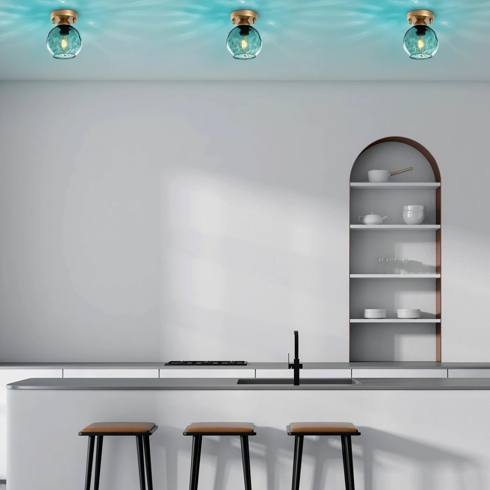 Llambë tavani Opviq Benek, blu e zezë, 15x15x18cm