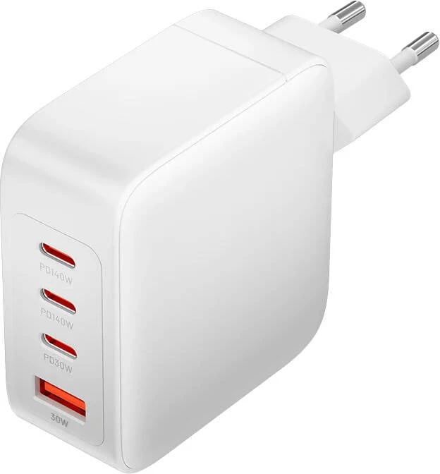 Karikues muri Vention FEIW0-EU, 3x USB-C, 1x USB-A, 140W, GaN, i bardhë me kabllo 1.5m