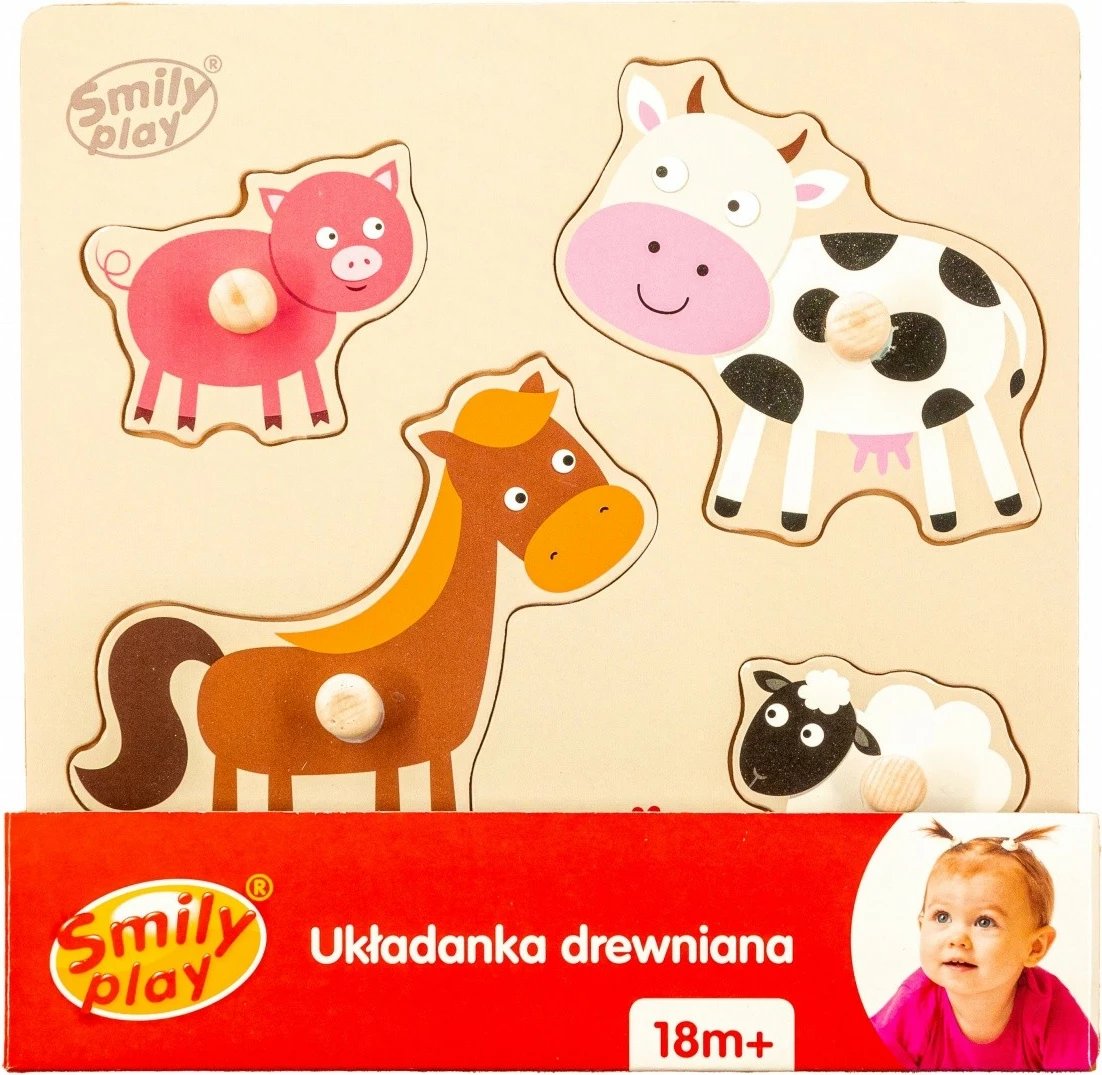 Puzzle druri Smily Play SPW83798 për fëmijë, 4 pjesë, shumëngjyrëshe