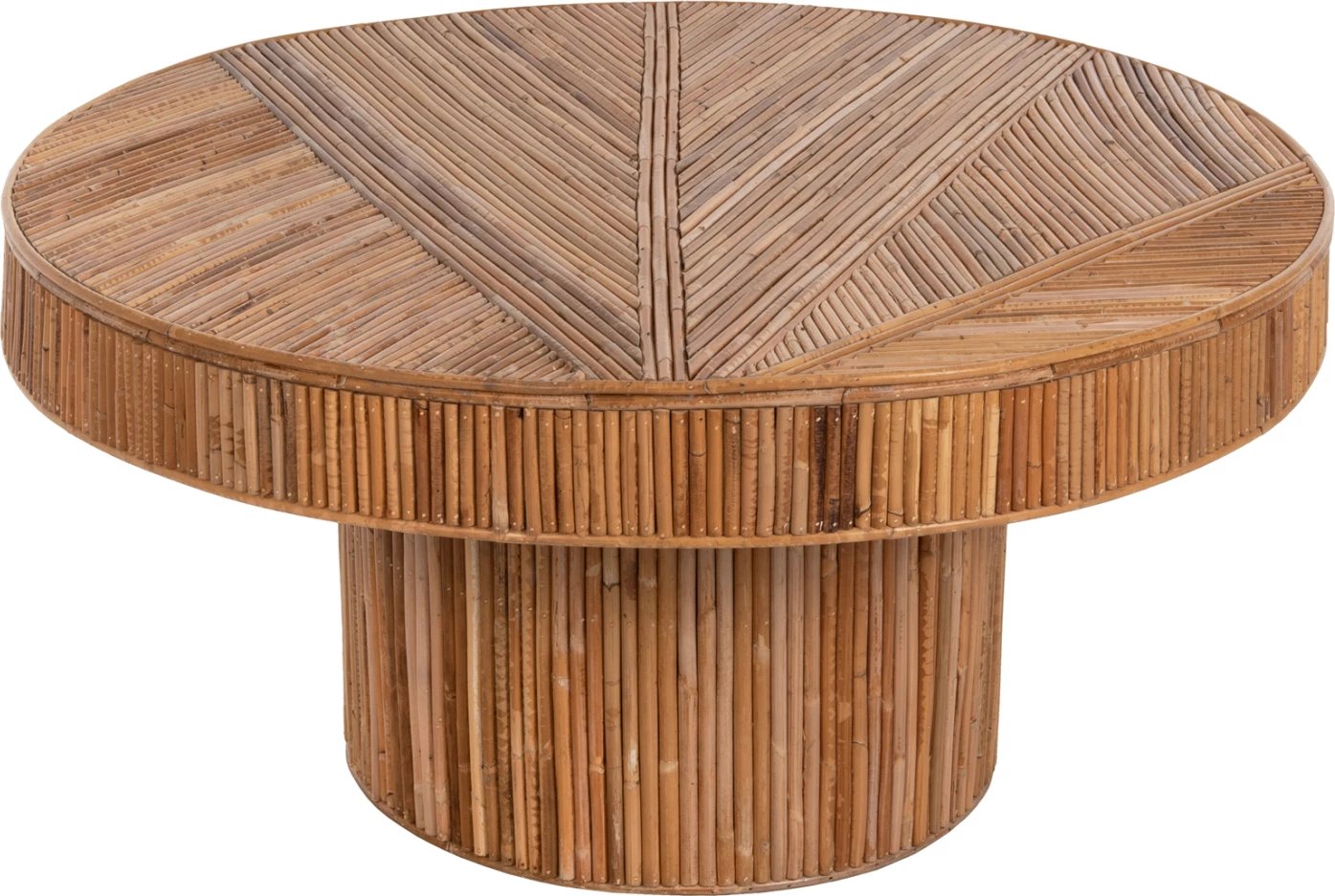 Tavolinë kafeje e rrumbullakët, Gatsby, FH9651, rattan, ngjyrë natyrale, Φ100x50H cm