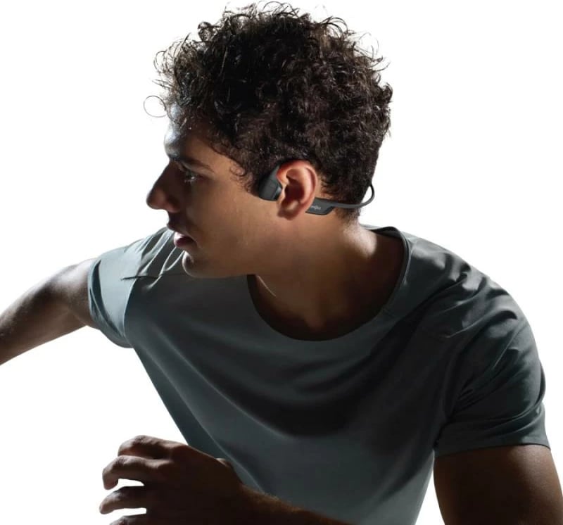 kufje sportive pa tela open-ear, Shokz OpenRun Pro 2 Mini S821-MN-BK, 12 orë bateri, mikrofon me anulim zhurme, IP55, USB-C, e zezë