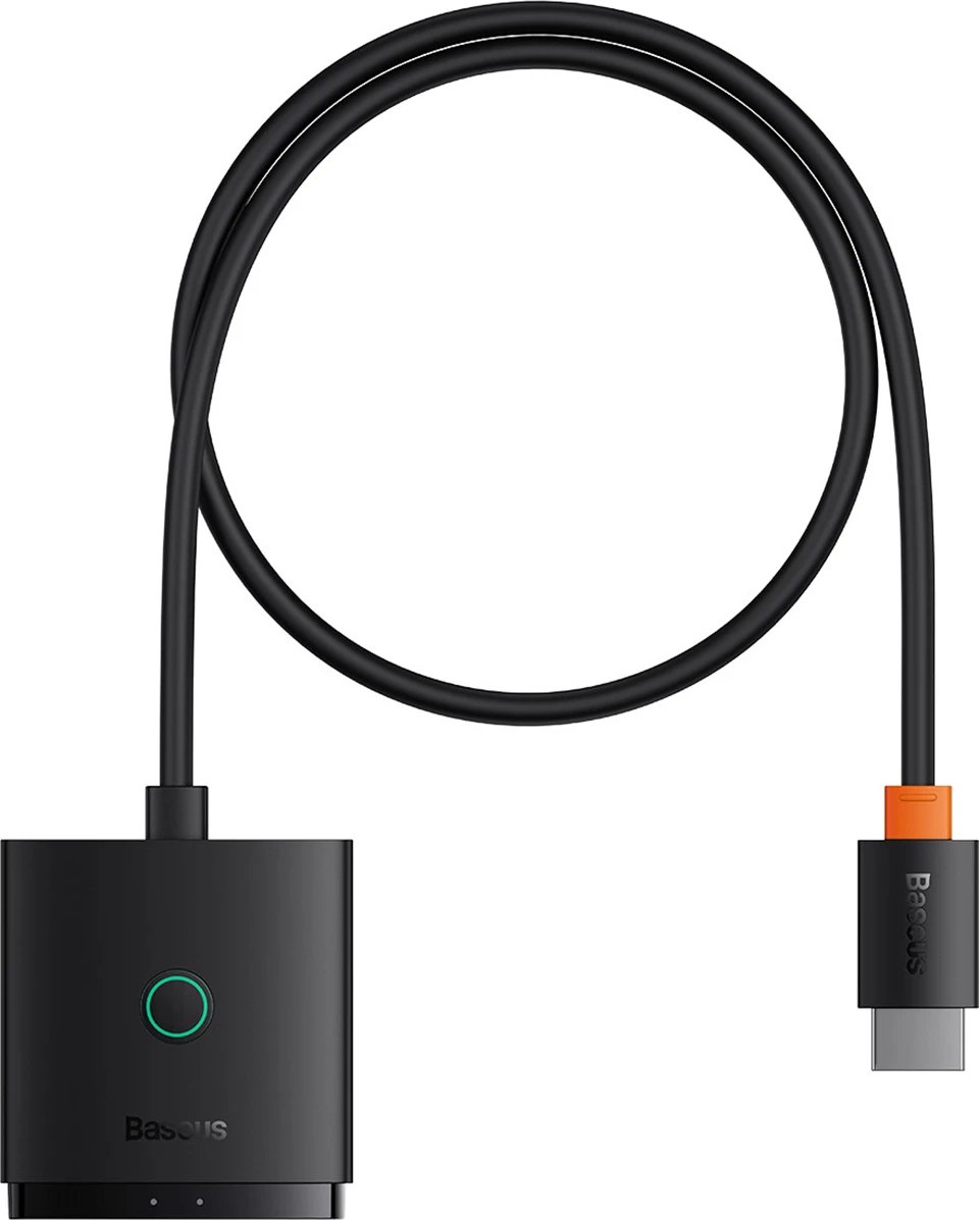 Adapter HDMI 2-në-1 Baseus AirJoy, 4K 60Hz, me kabllo 1m, i zi