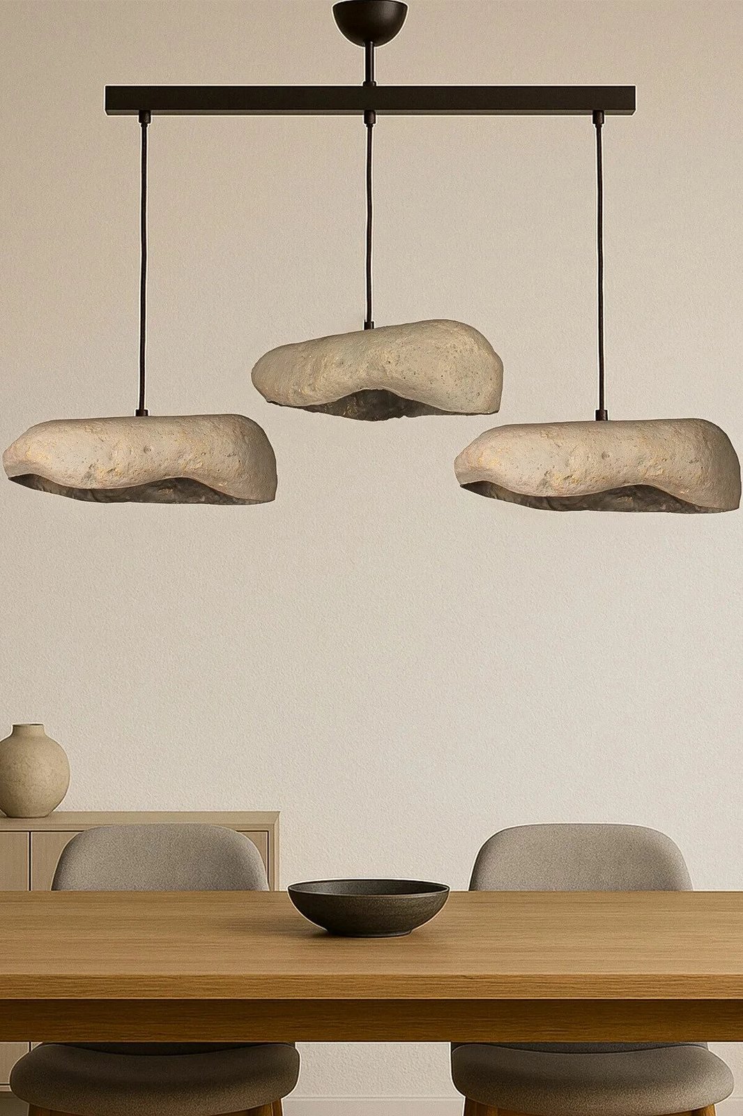 Llambë tavani Opviq, BK196, trup metalik, kapakë betoni, e zezë/gri