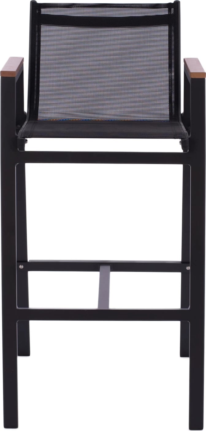 Karrige për bar alumini, ngjyrë qymyr druri, me polywood, 52 x 58 x 108 cm. FH5790.02