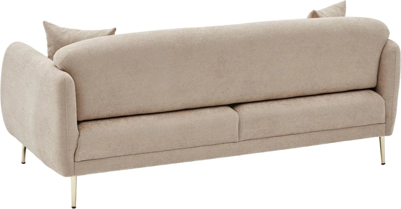 Divan-krevat treshe Simena, bezhë, këmbë metalike, Atelier del Sofa