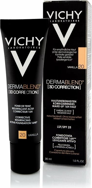 Pudër e lëngshme Vichy Dermablend 3D Correction, Vanilla 20, 30ml