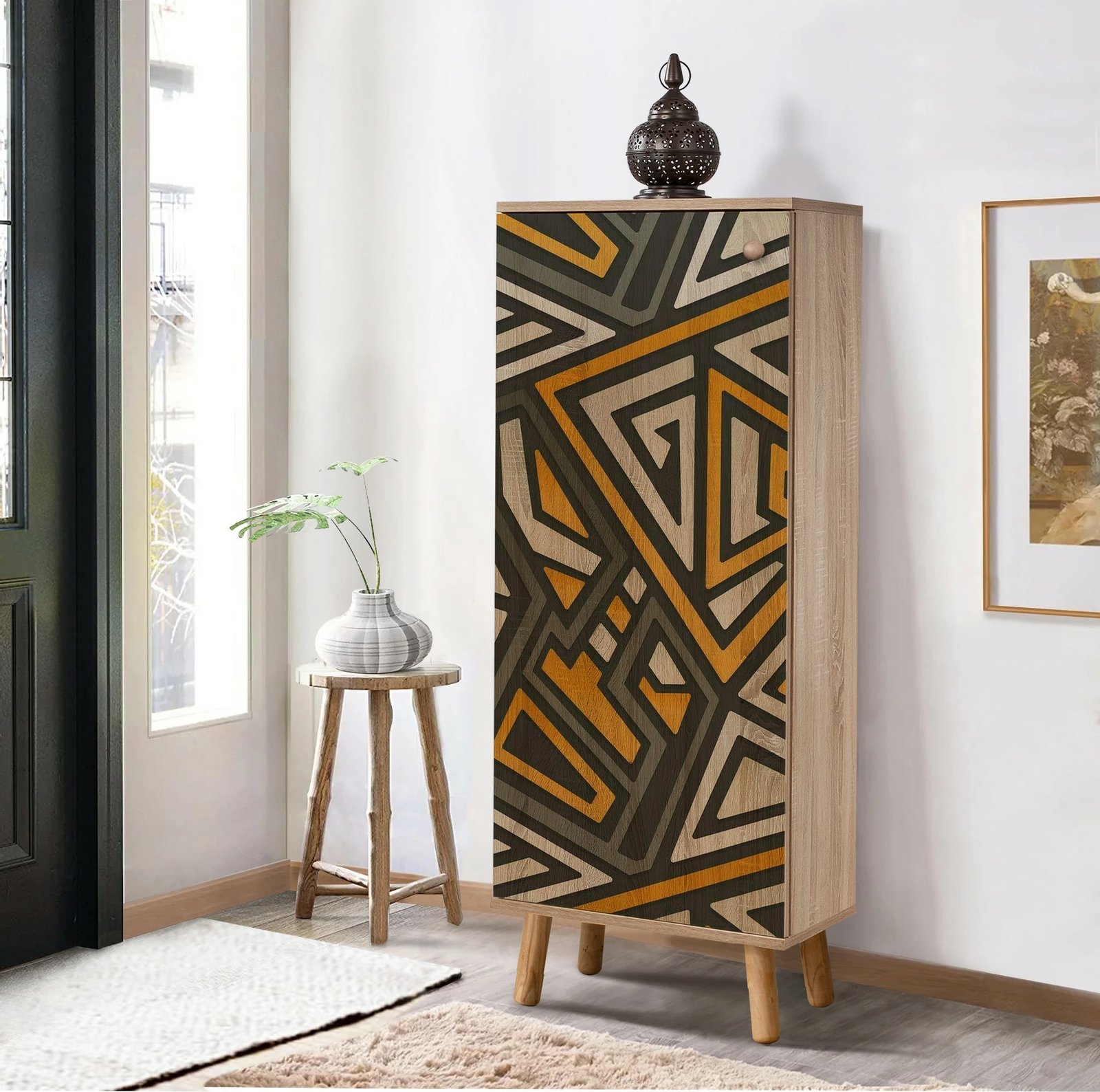 Dollap këpucësh Hanah Home, Vegas - S 928, ngjyrë sonomo, me këmbë dhe doreza prej druri