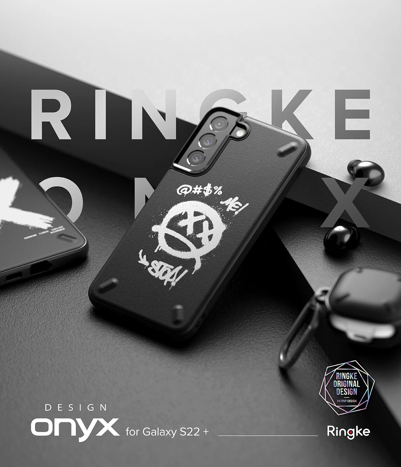 Mbështjellës Ringke Onyx Design për Samsung Galaxy S22+, i zi