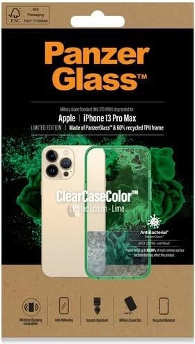 Mbështjellës PanzerGlass ClearCase, për iPhone 13 Pro Max, Transparent Gjelbër