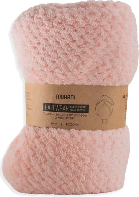 Turban për flokë për femra Mohani Microfiber Hair Towel rozë, 1 copë