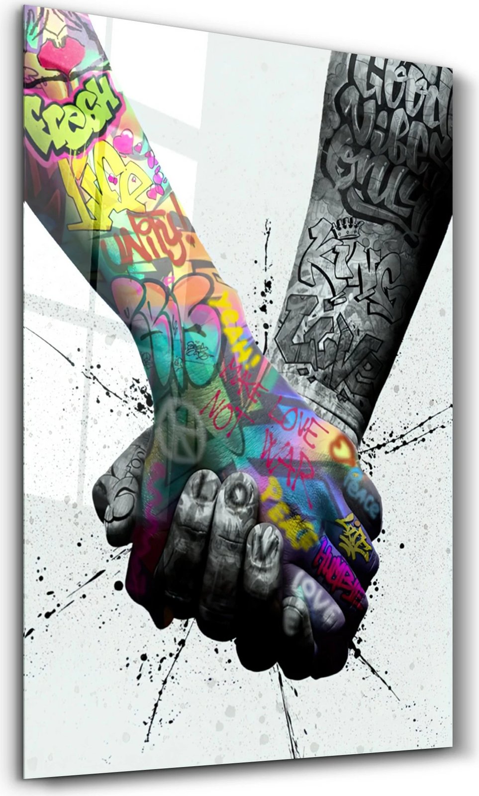 Pikturë dekorative prej xhami të temperuar, shumëngjyrëshe, Wallity OGLS-8079, 46x72cm