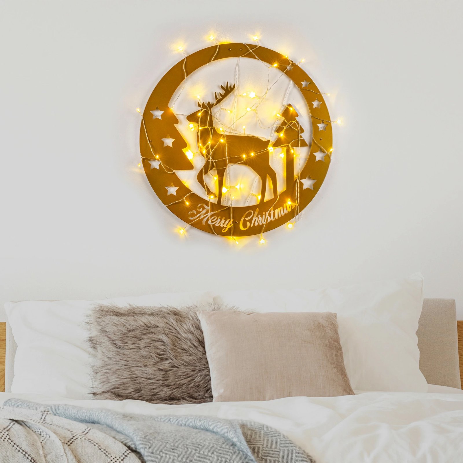 Aksesor dekorativ metalik për mur, Wallity, XMASGOLD - 032, ngjyrë ari, 60x60cm