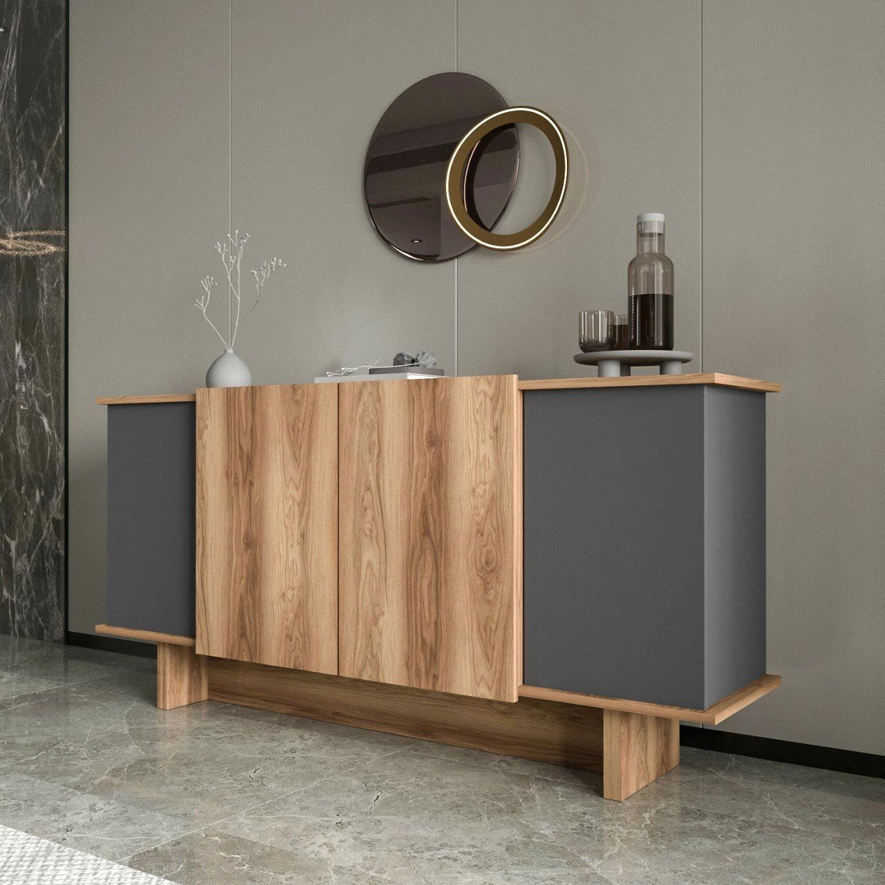 Konsol Skye Decor, Diana, antracit dhe arre