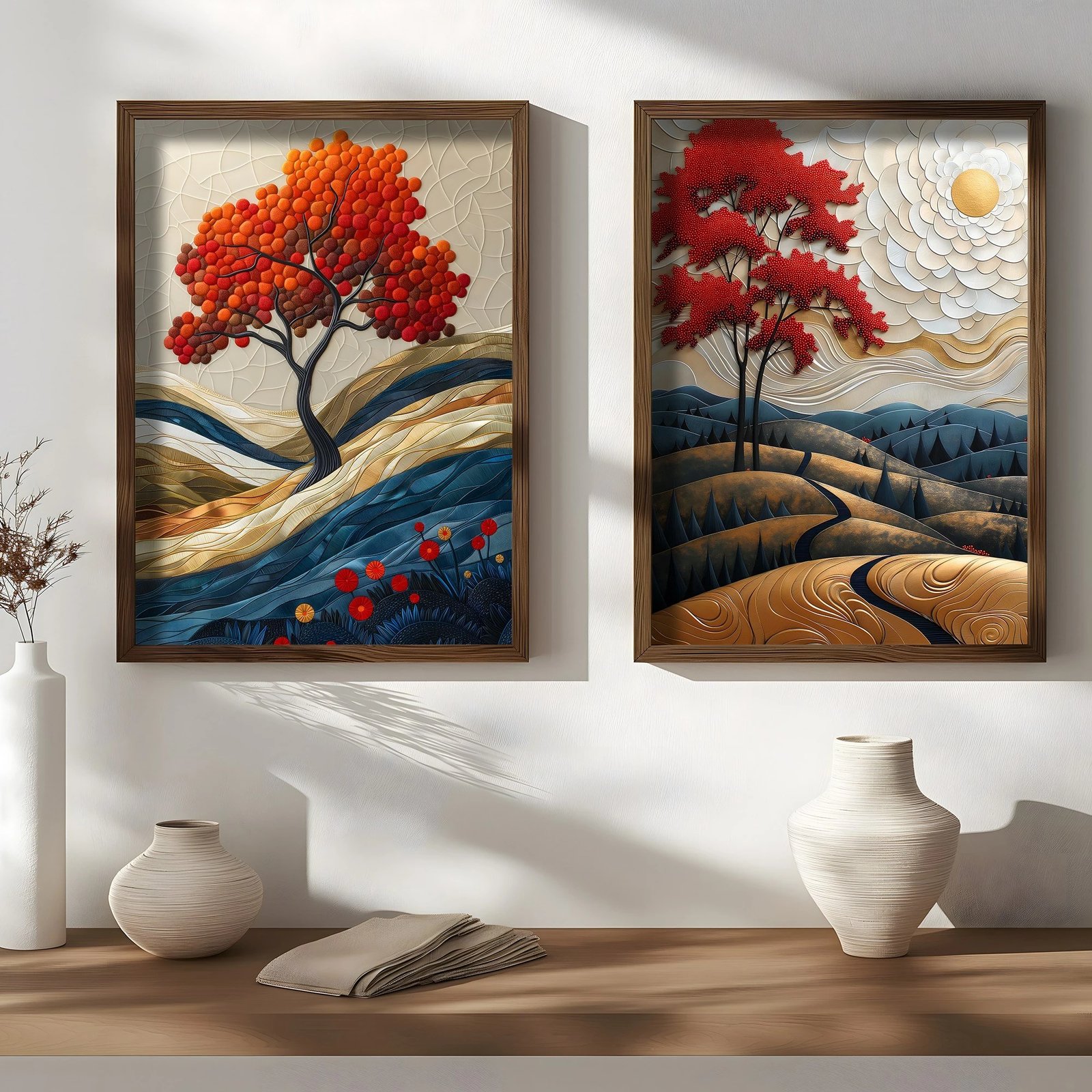 Pikturë dekorative me kornizë MDF (2 copë), Wallity, HUM102