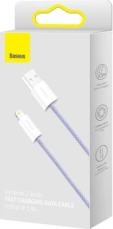 Kabllo USB në Lightning Baseus Dynamic 2 Series, 2m, 2.4A, vjollcë