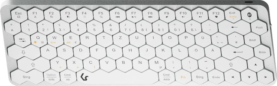 Tastierë KeySonic KSK-5020BT-S, wireless, Bluetooth, RGB LED, mini, alumini, bardhë