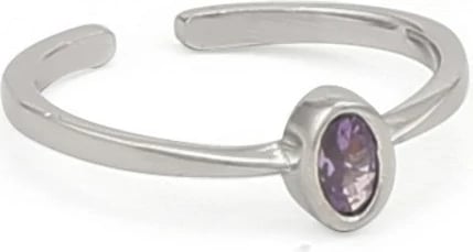 Unazë argjendi, ngjyrë e argjendtë me gur të purpurt, Jumeon, 10162AMETIST