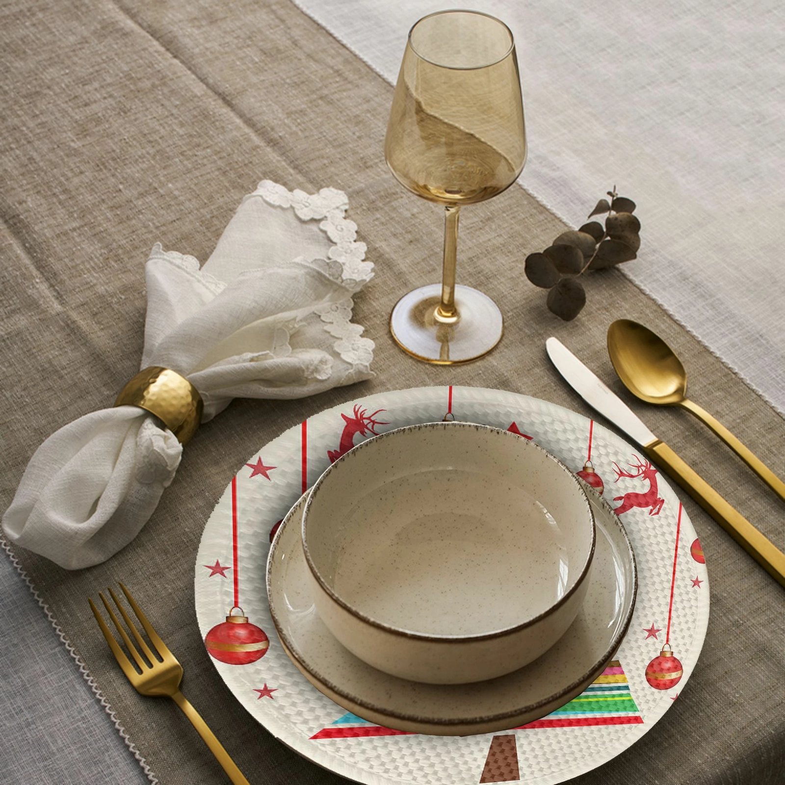 Set nënshtrues tavoline Hermia Concept, shumëngjyrësh, 4 copë, 37cm