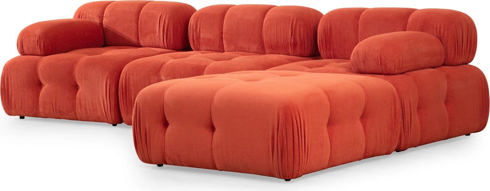 Këndare Atelier del Sofa Doblo 3 vendesh me pouffe, e kuqe