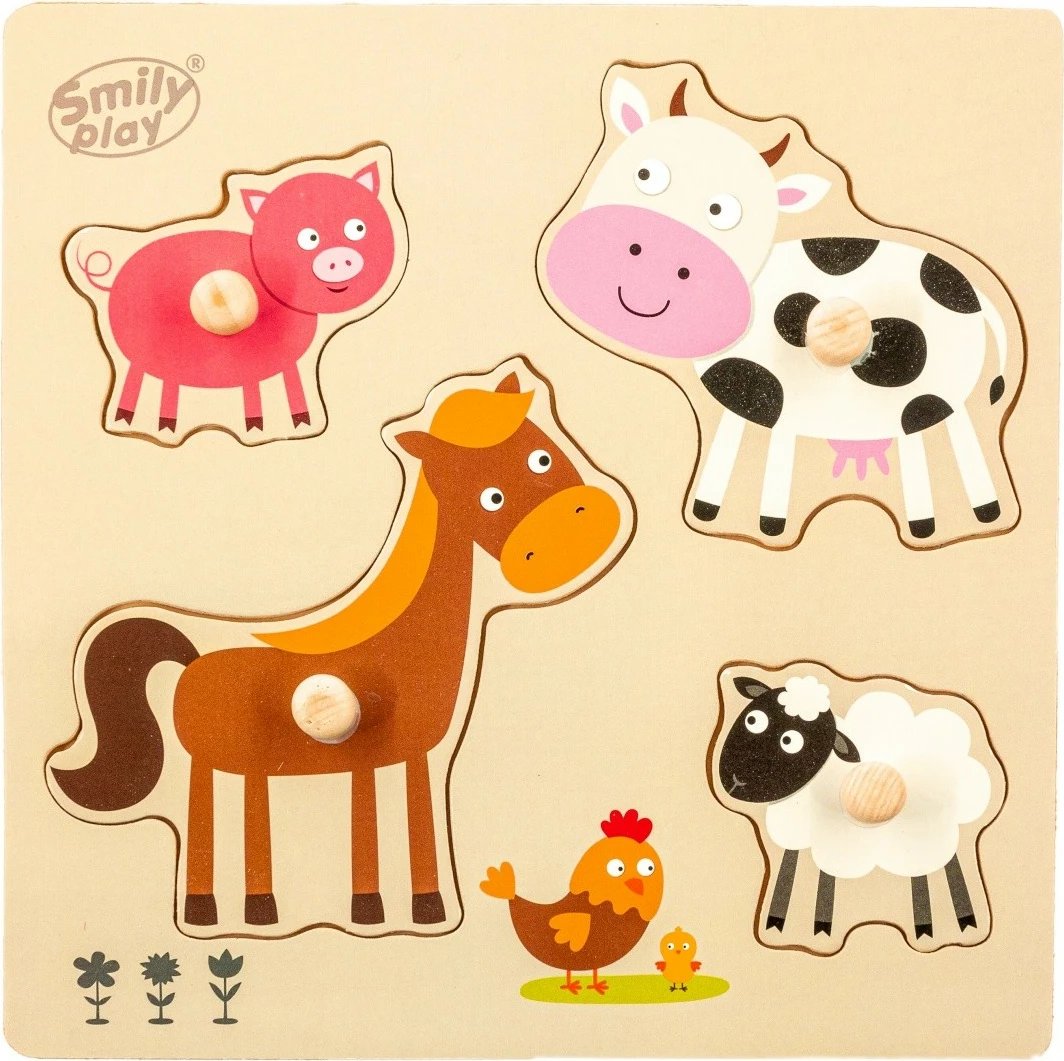 Puzzle druri Smily Play SPW83798 për fëmijë, 4 pjesë, shumëngjyrëshe