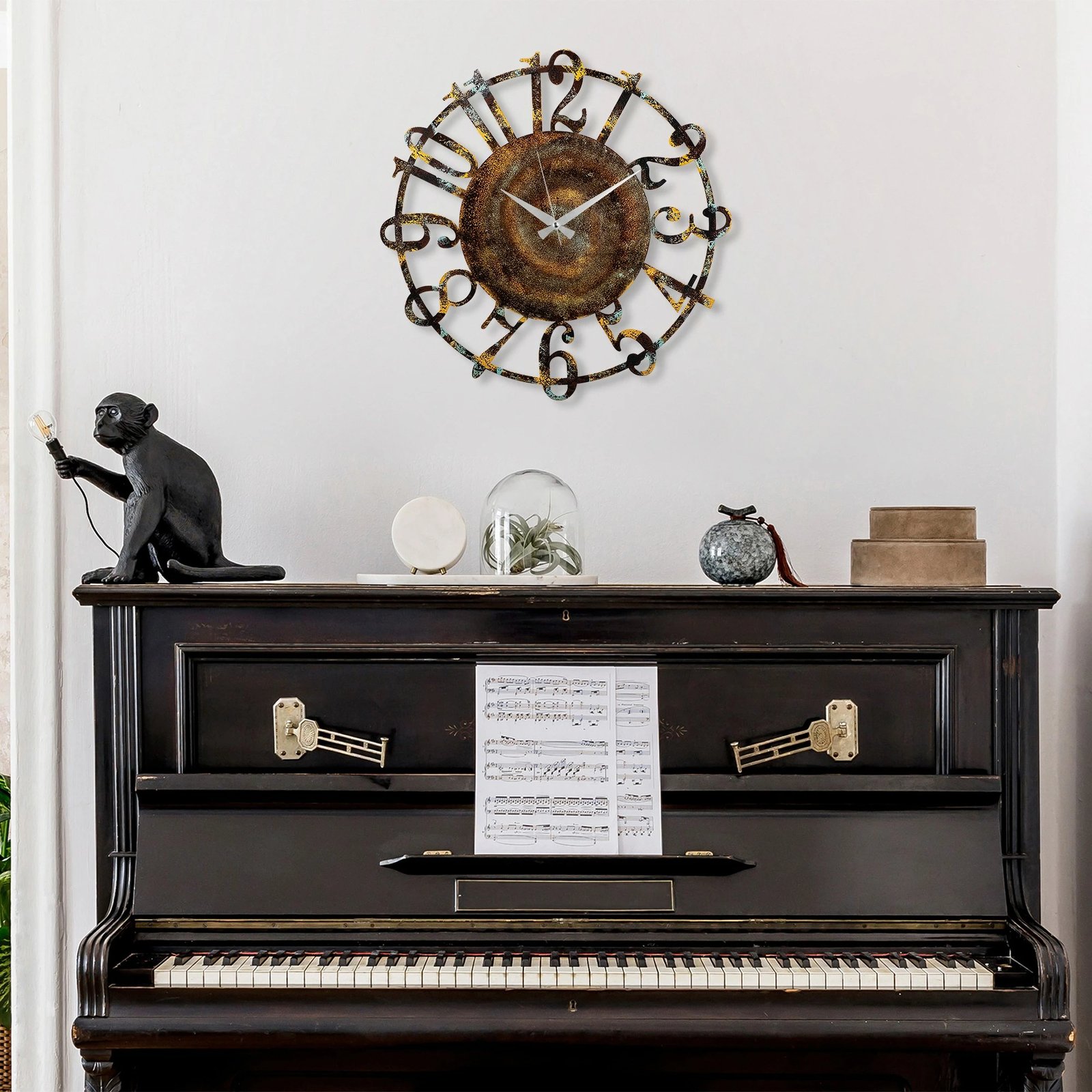 Orë muri dekorative prej metali, Wallity, shumëngjyrëshe, 48cm