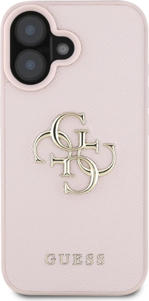 Mbështjellës Guess Grained Big 4G Logo Small Classic Logo për iPhone 16, Rozë Mbështjellës Guess Grained Big 4G Logo Small Classic Logo për iPhone 16, Rozë