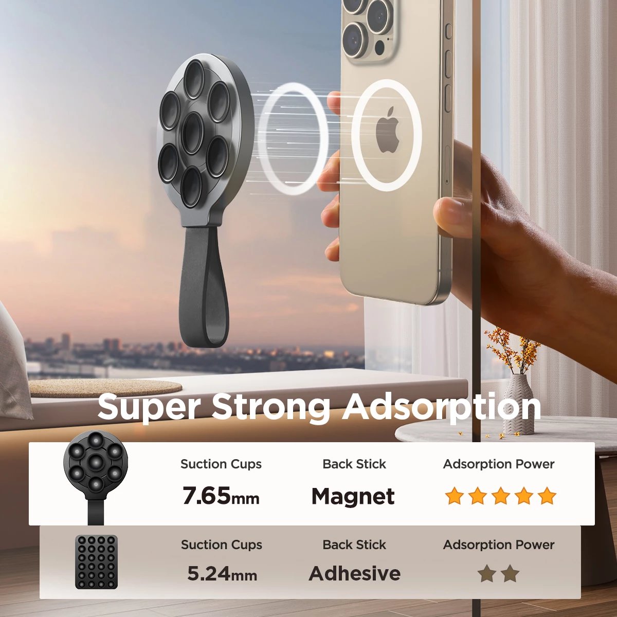 Mbajtës magnetik për celular Joyroom JR-ZS393, me kupa thithëse, i zi