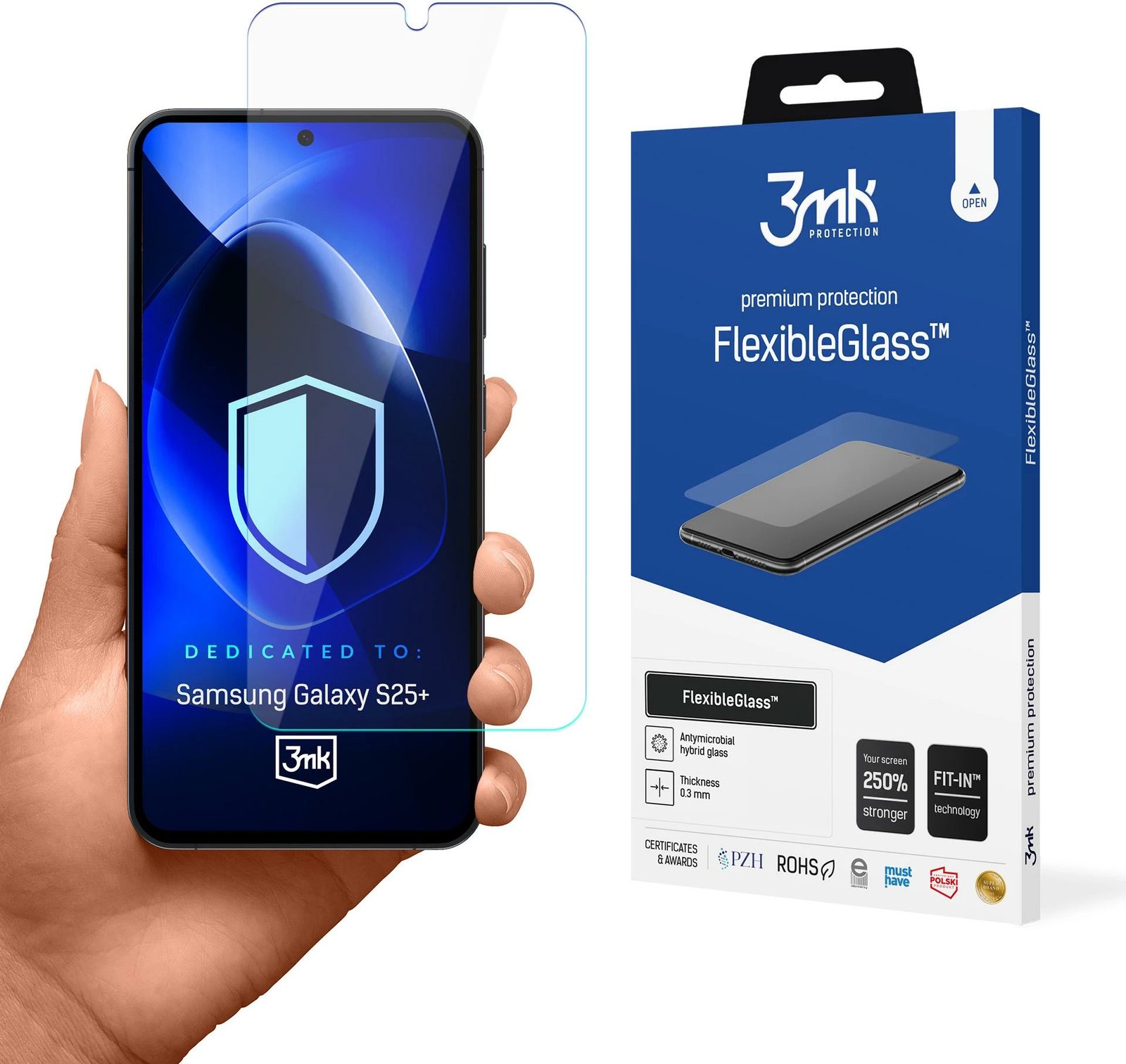 Mbështjellës xhami hibrid 3mk FlexibleGlass për Samsung Galaxy S25+