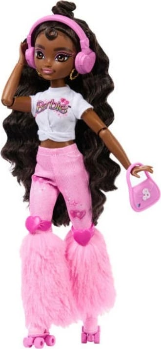 Kukull Barbie Dream Besties Brooklyn me patina, Mattel JFX97, me aksesorë, rozë