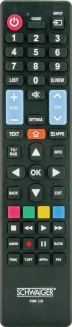 Telekomandë Schwaiger UFB100LG 533, IR Wireless, butona, e zezë