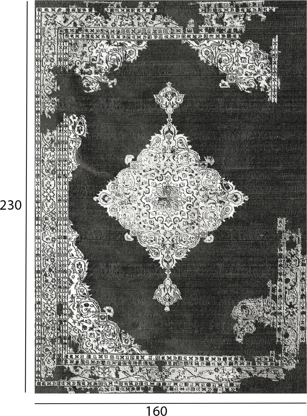 Tepih vintage JOSIANE, ngjyrë gri, FH7675.12, 160X230cm, me franja