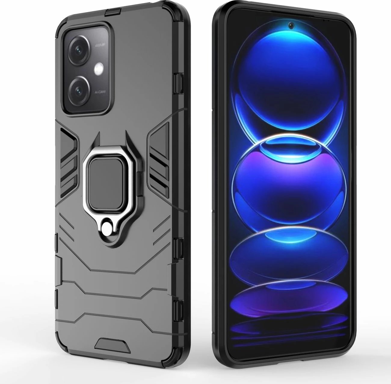 Mbështjellës Hurtel Ring Armor për Xiaomi Redmi Note 12 5G / Poco X5 5G, i zi
