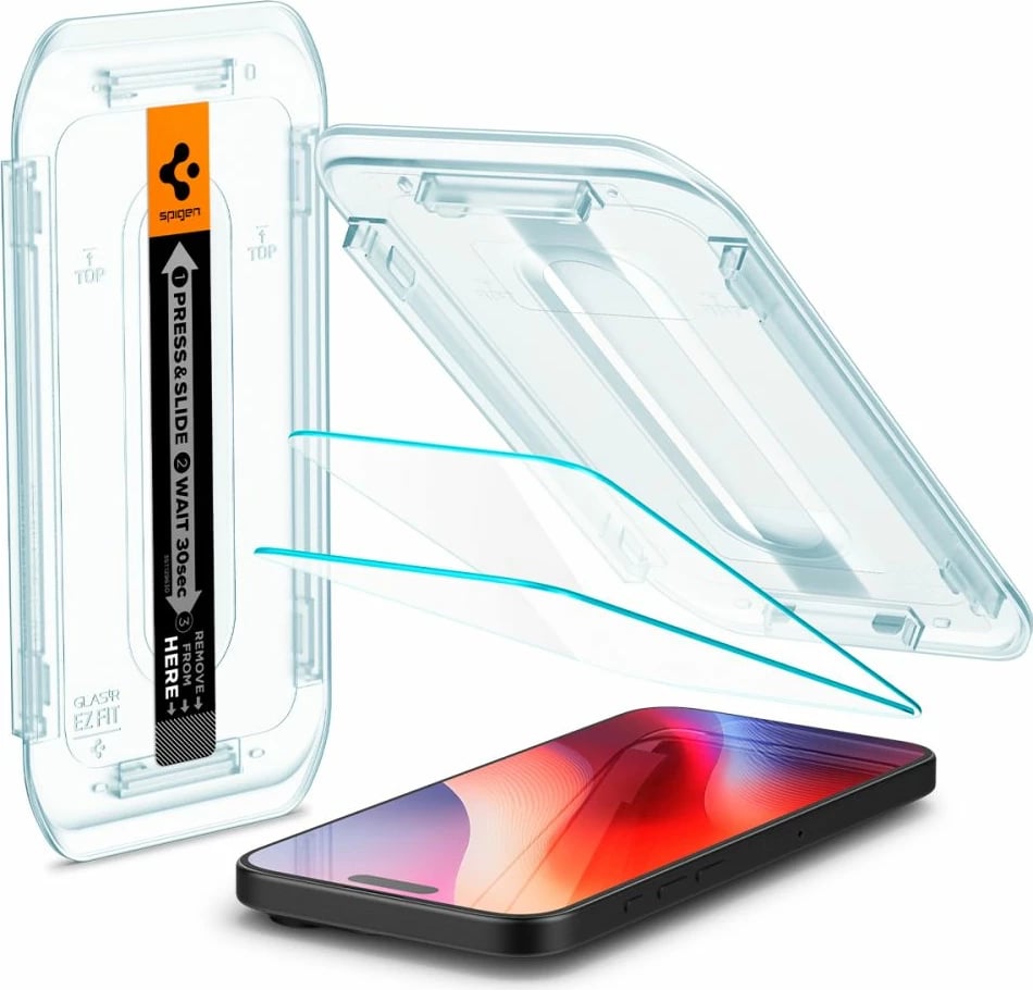 Xham mbrojtës Spigen Glas.tR EZ Fit për iPhone 16 Pro, 2 copë