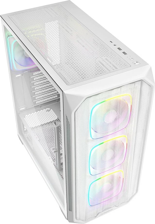 Kasë Sharkoon AK5M RGB, Midi Tower, ATX, xham i temperuar, e bardhë
