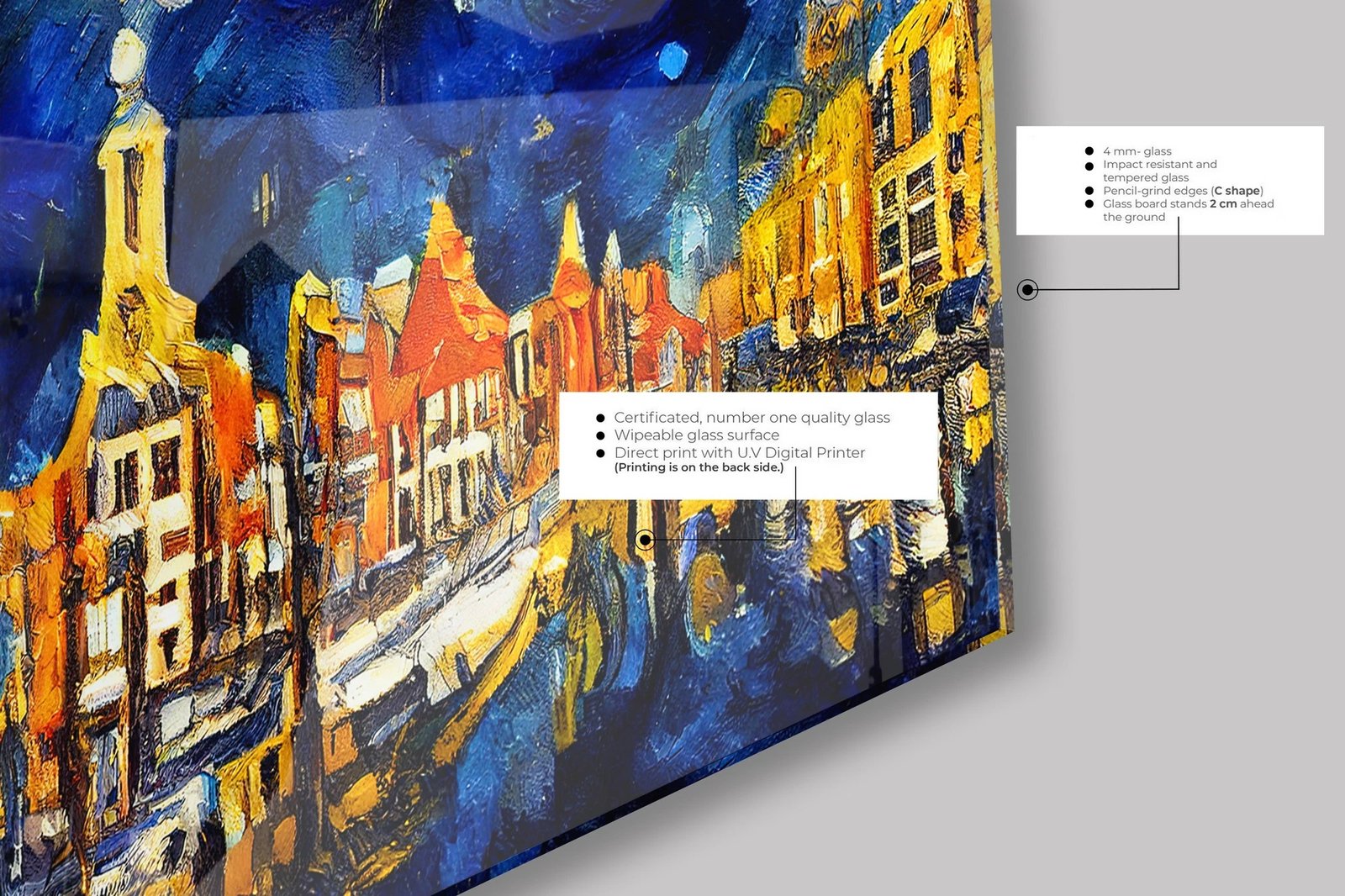 Pikturë dekorative prej xhami të temperuar, shumëngjyrëshe, CAM4088_7070, 70x70cm Pikturë dekorative prej xhami të temperuar, shumëngjyrëshe, CAM4088_7070, 70x70cm