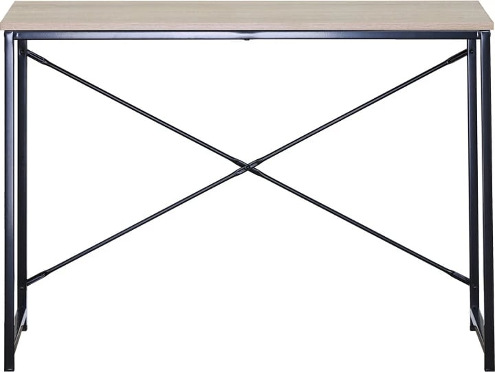 Tavolinë pune Bailon, ngjyrë lisi me metal të zi, 100x40x70cm